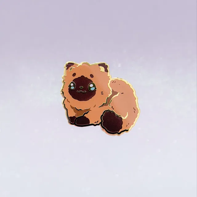 miamouz-ragdoll-cat-emaille-pin-chocolate-36mm image 1