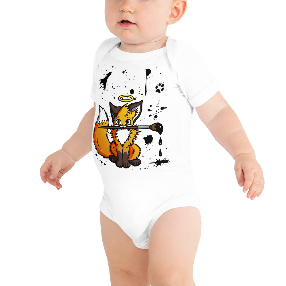 howling-riot-ink-fox-baby-body-kurzarm-baumwolle-gr-68 image 2