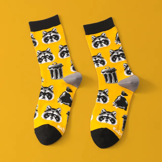 kabujiro-socks-trash-raccoons-socken-37-43-baumwolle image 1