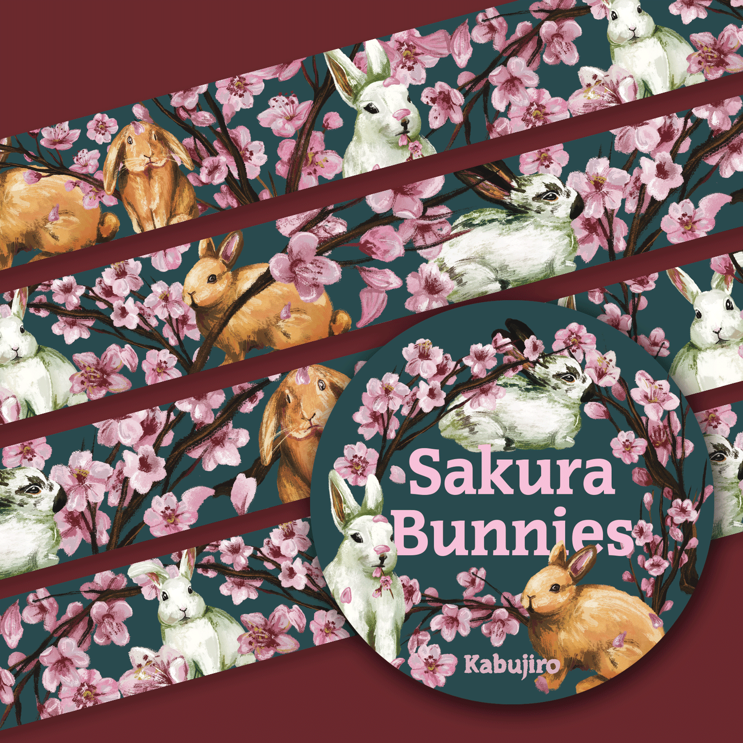 kabujiro-sakura-bunny-bundle-charm-set-12-teilig-holografisch image 3