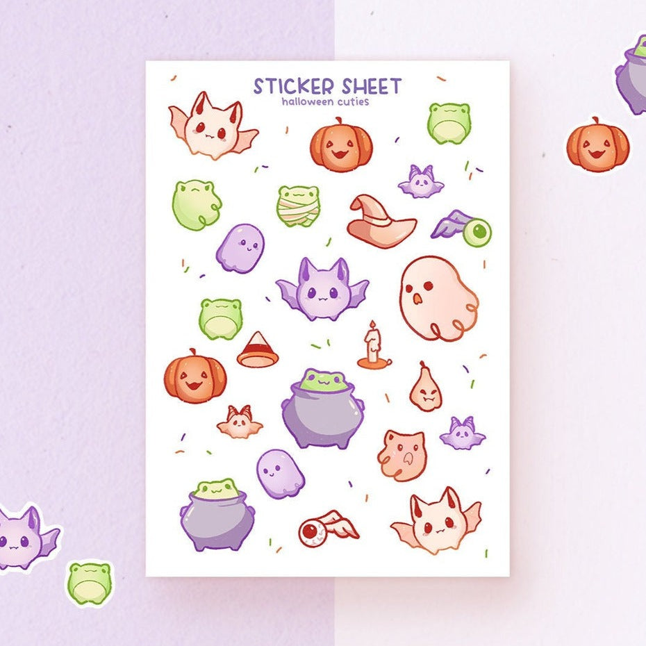 miamouz-halloween-cuties-stickerbogen-a6-matt-24-sticker image 1
