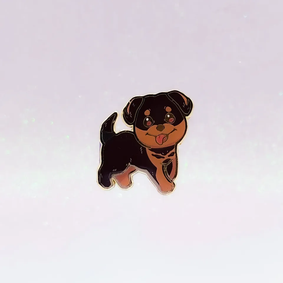 miamouz-hund-emaille-pin-dobermann-rottweiler-35mm image 1