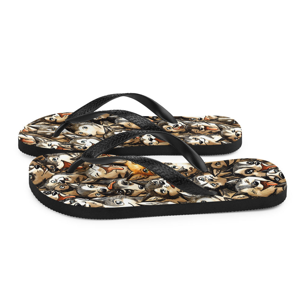 howling-riot-husky-fox-flip-flops-gr-e-m-husky-motiv image 6