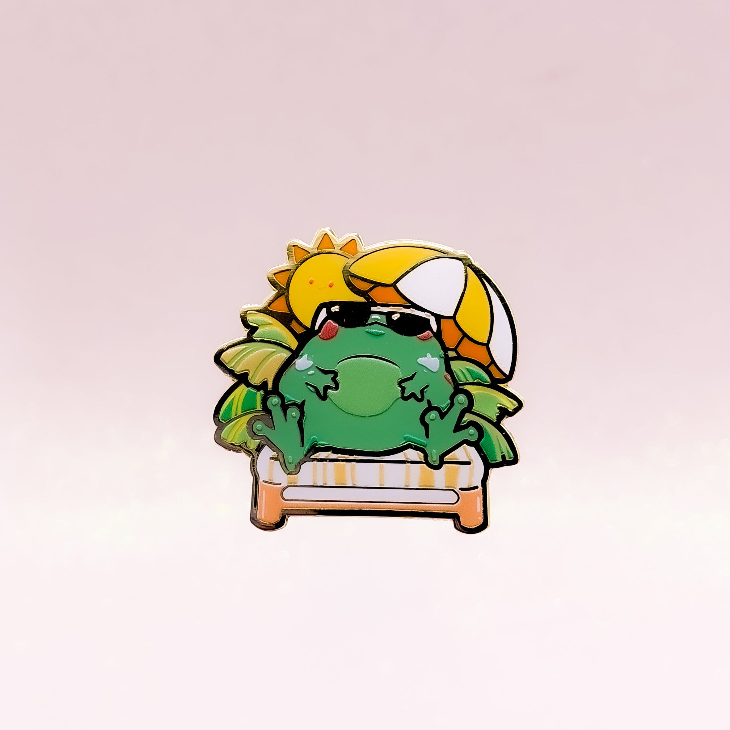 miamouz-summer-frog-emaille-pin-frosch-35mm-gold image 1