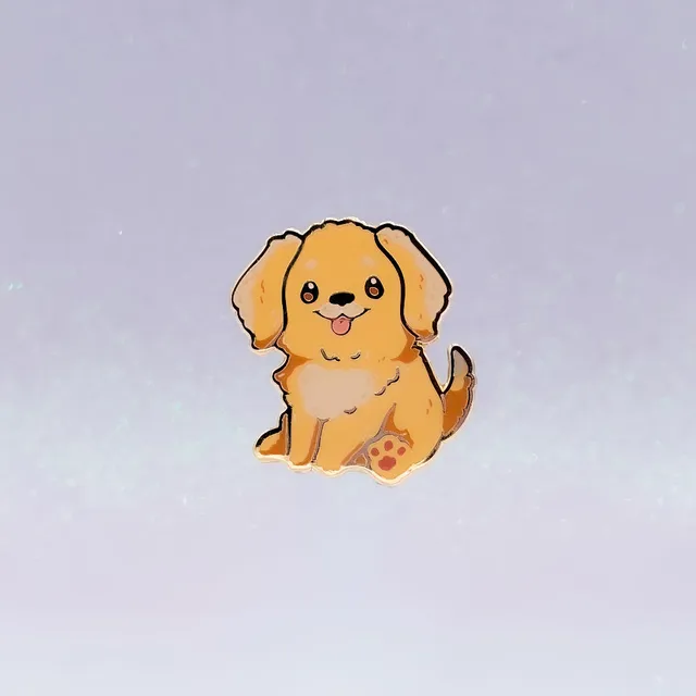 miamouz-golden-retriever-sand-emaille-pin-hund-creme image 1