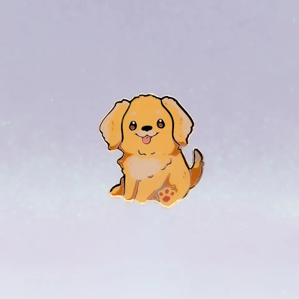 miamouz-golden-retriever-sand-emaille-pin-hund-creme image 1