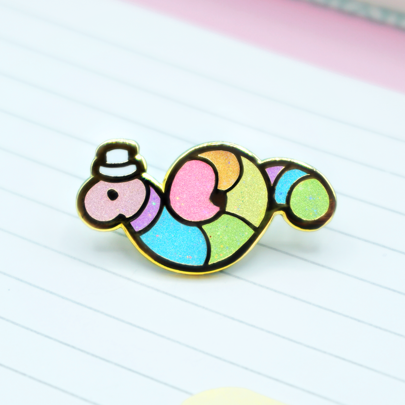 miamouz-rainbow-gummi-worm-emaille-pin-normale-qualit-t-gold image 1
