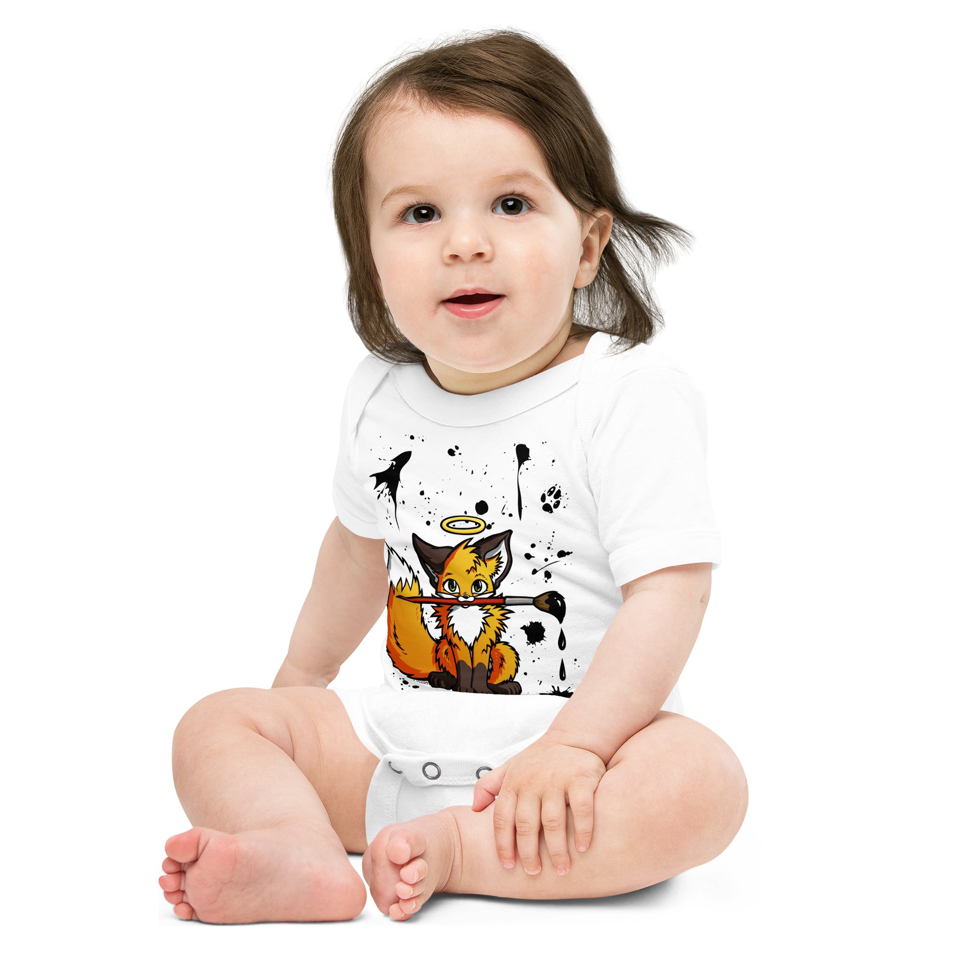 howling-riot-ink-fox-baby-body-kurzarm-baumwolle-gr-68 image 4