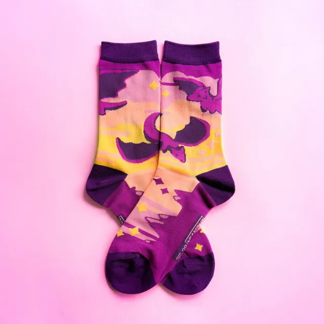 miamouz-socks-dragons-eve-socken-drachen-lila-eu-35-39-baumwolle image 1