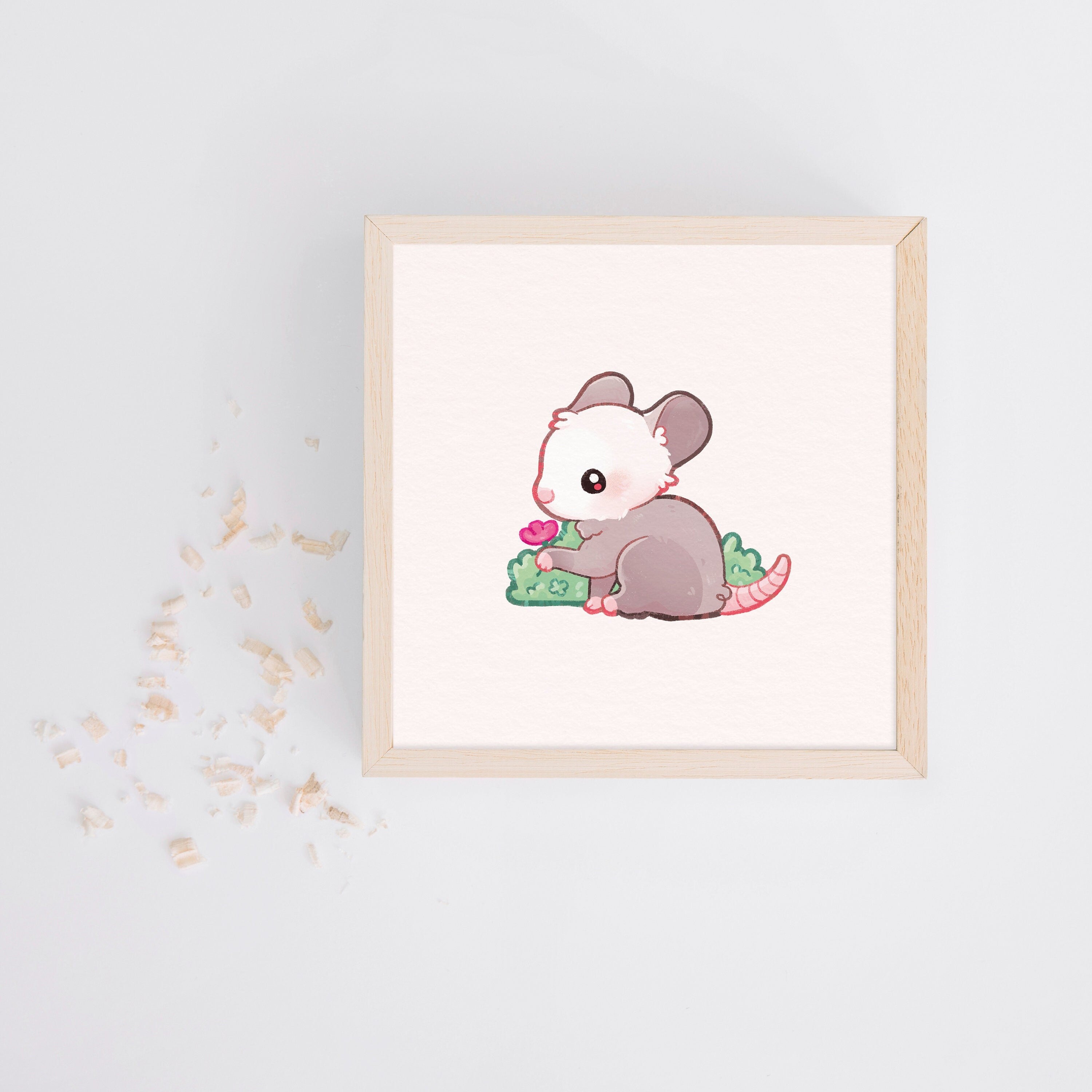 miamouz-prints-opossum-kunstdruck-14-8x14-8-pastell image 1