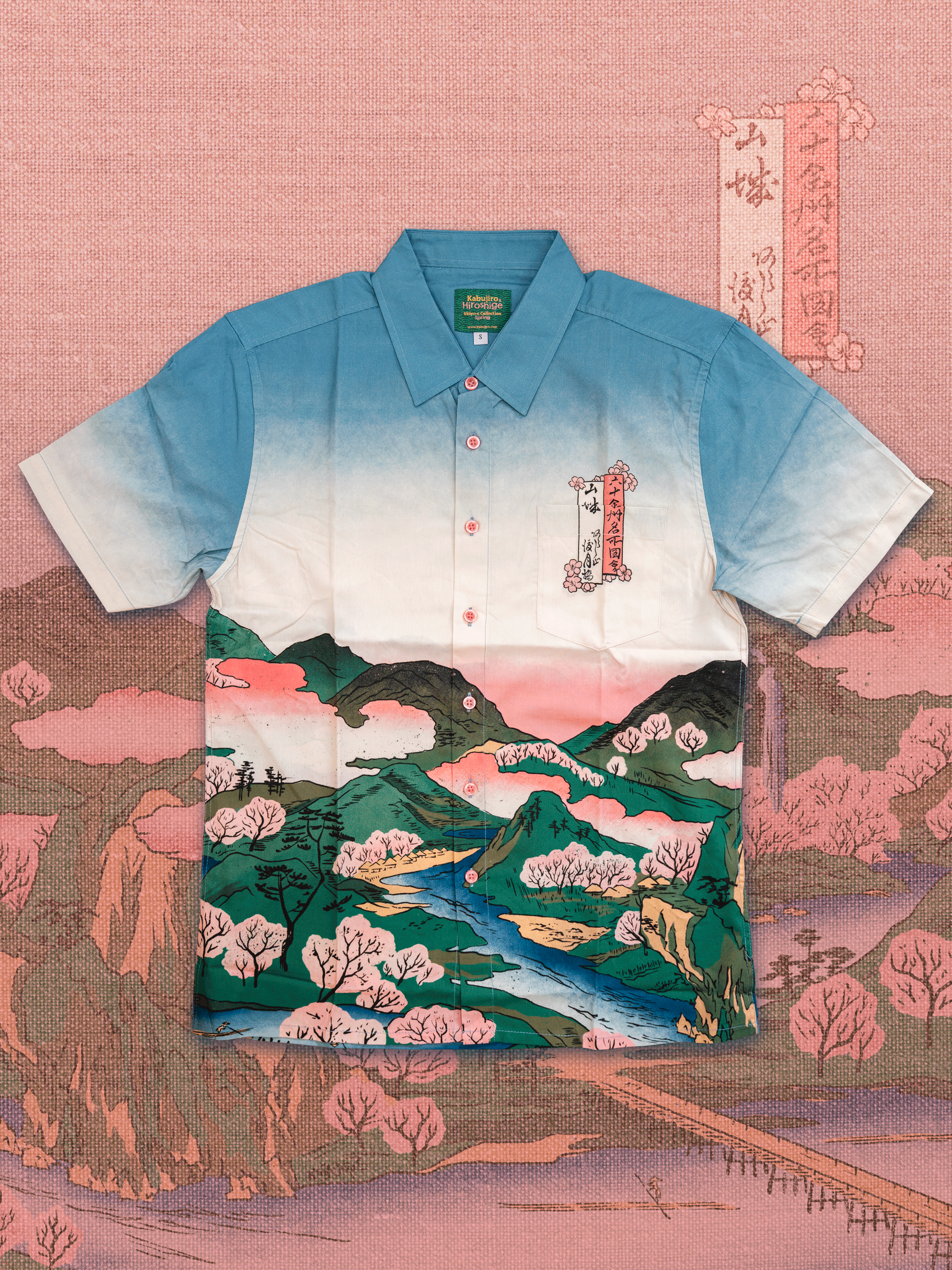kabujiro-clothing-spring-ukiyo-e-button-up-hemd-unisex-hiroshige image 1