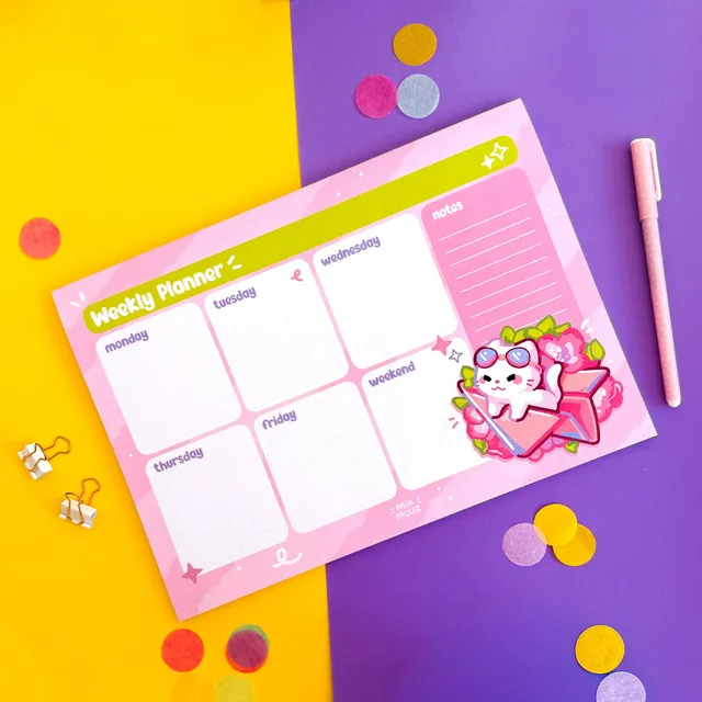 miamouz-cat-adventures-weekly-planner-a4-50-blatt image 1