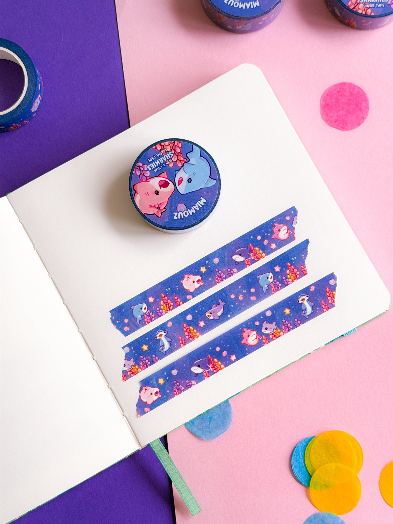 miamouz-washi-tape-sharkies-hai-deko-klebeband-10m-x-15mm image 3