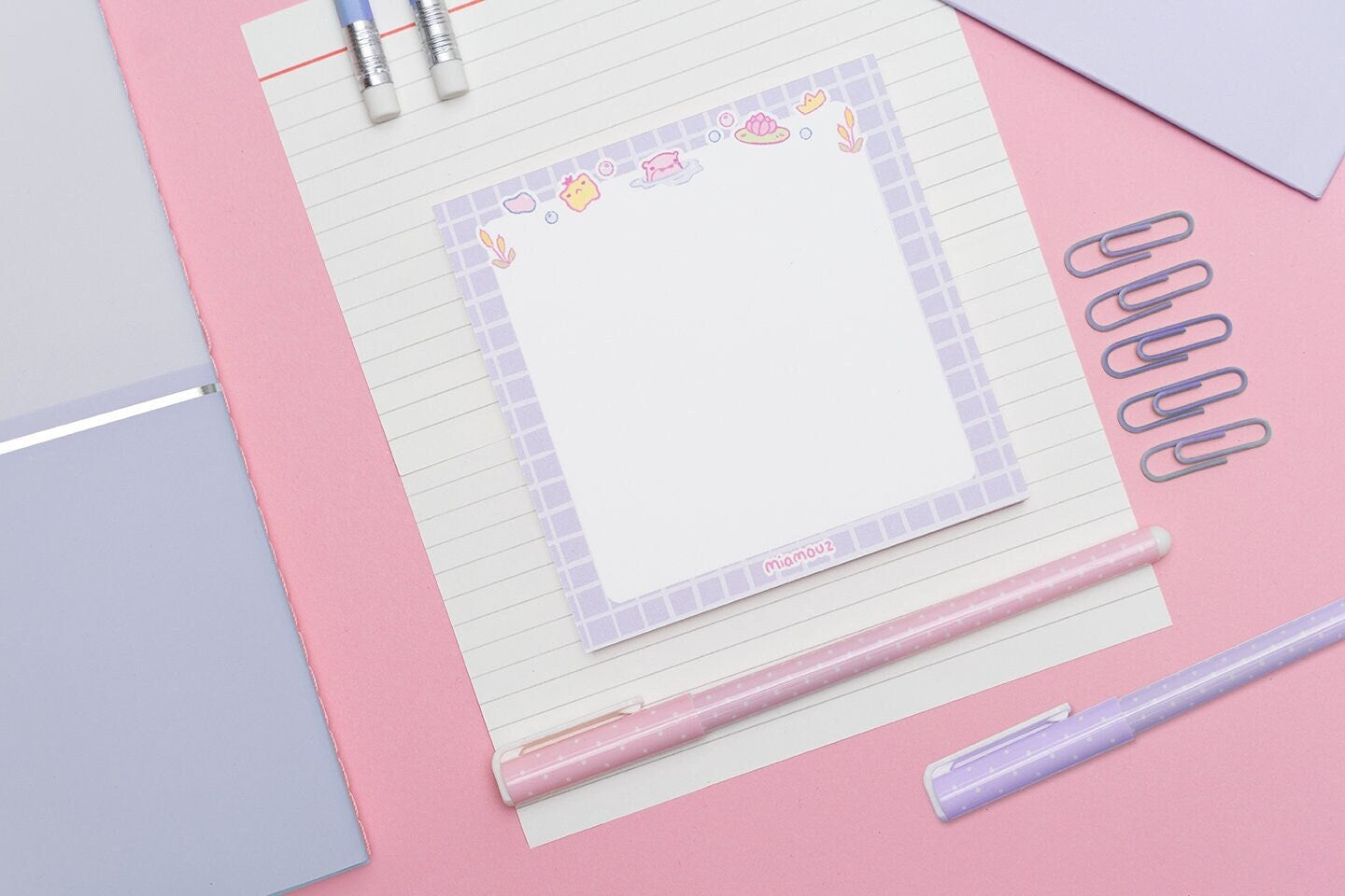 miamouz-notepads-frosch-hippo-notizblock-10x10-cm-pastell image 3