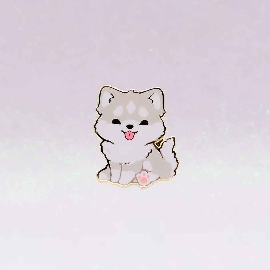 miamouz-enamel-pins-husky-malamute-pin-hellgrau-wei-30mm image 1