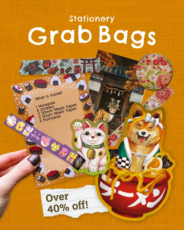 kabujiro-notepads-stationery-grab-bag-notizblock-set-9-tlg image 1