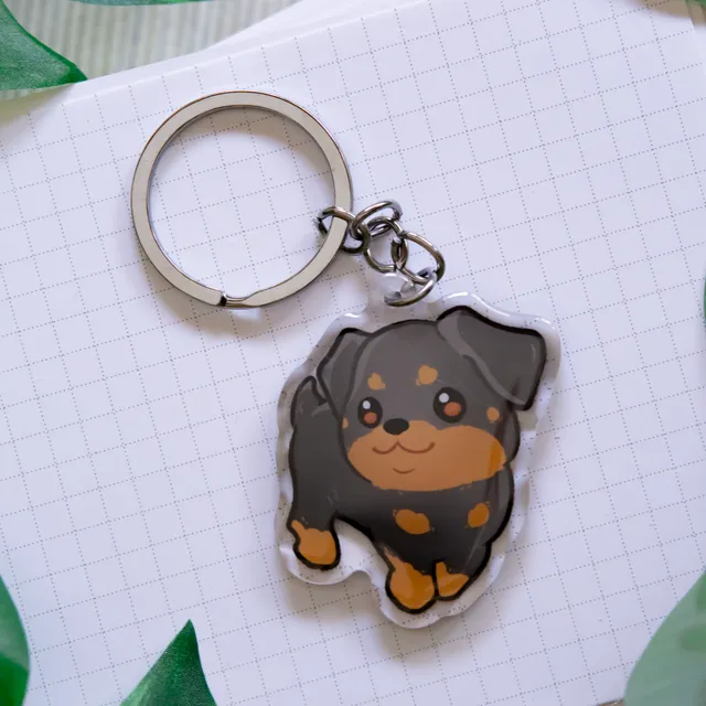 miamouz-rottweiler-dobermann-schl-sselanh-nger-acryl-5-cm image 1