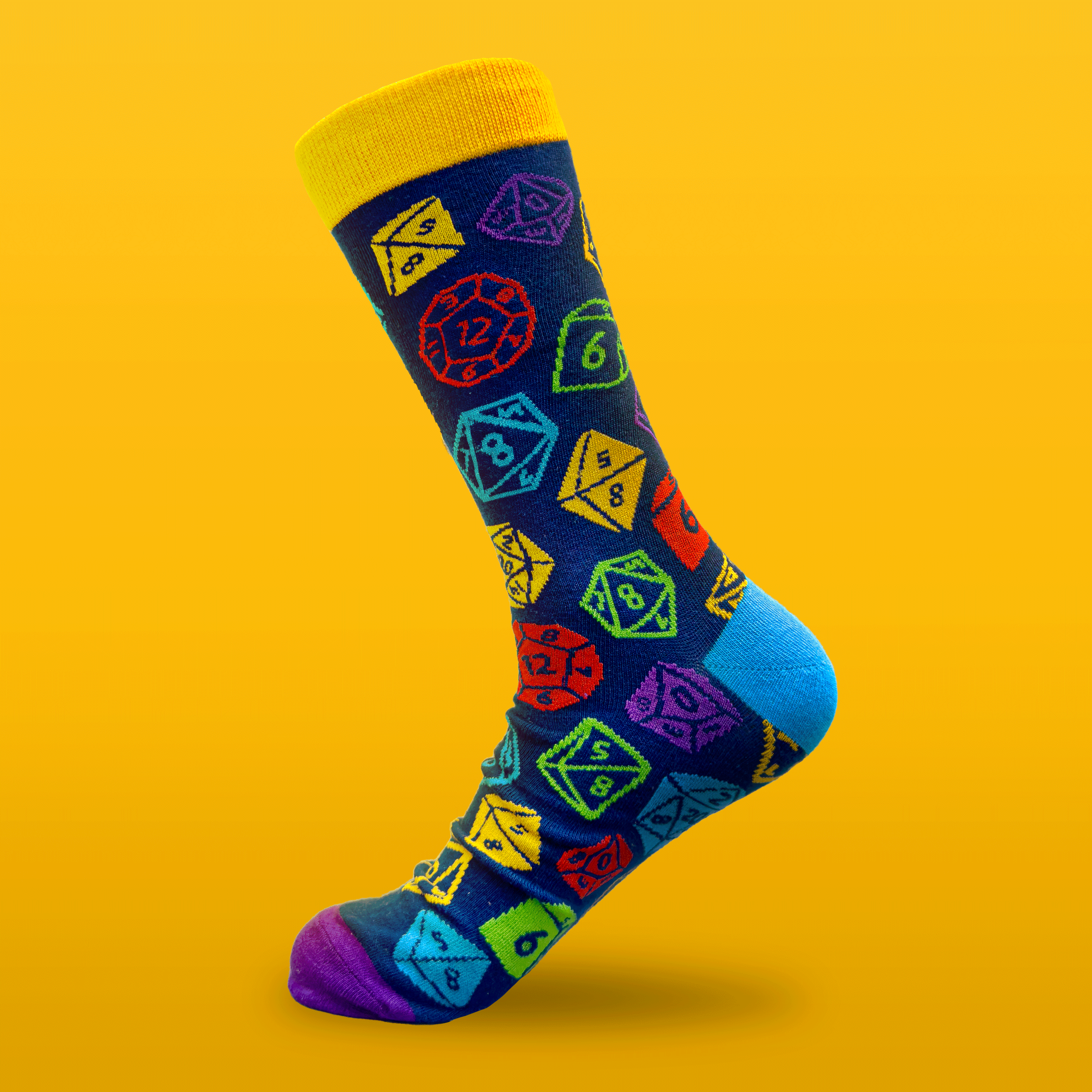 kabujiro-rpg-dice-art-socken-37-43-baumwolle-w-rfel image 1