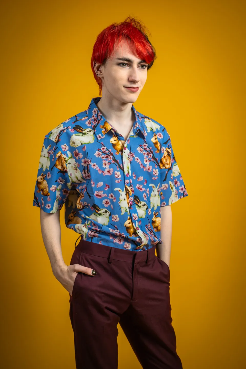 kabujiro-clothing-sakura-bunnies-hemd-button-up-blau-hasen image 1
