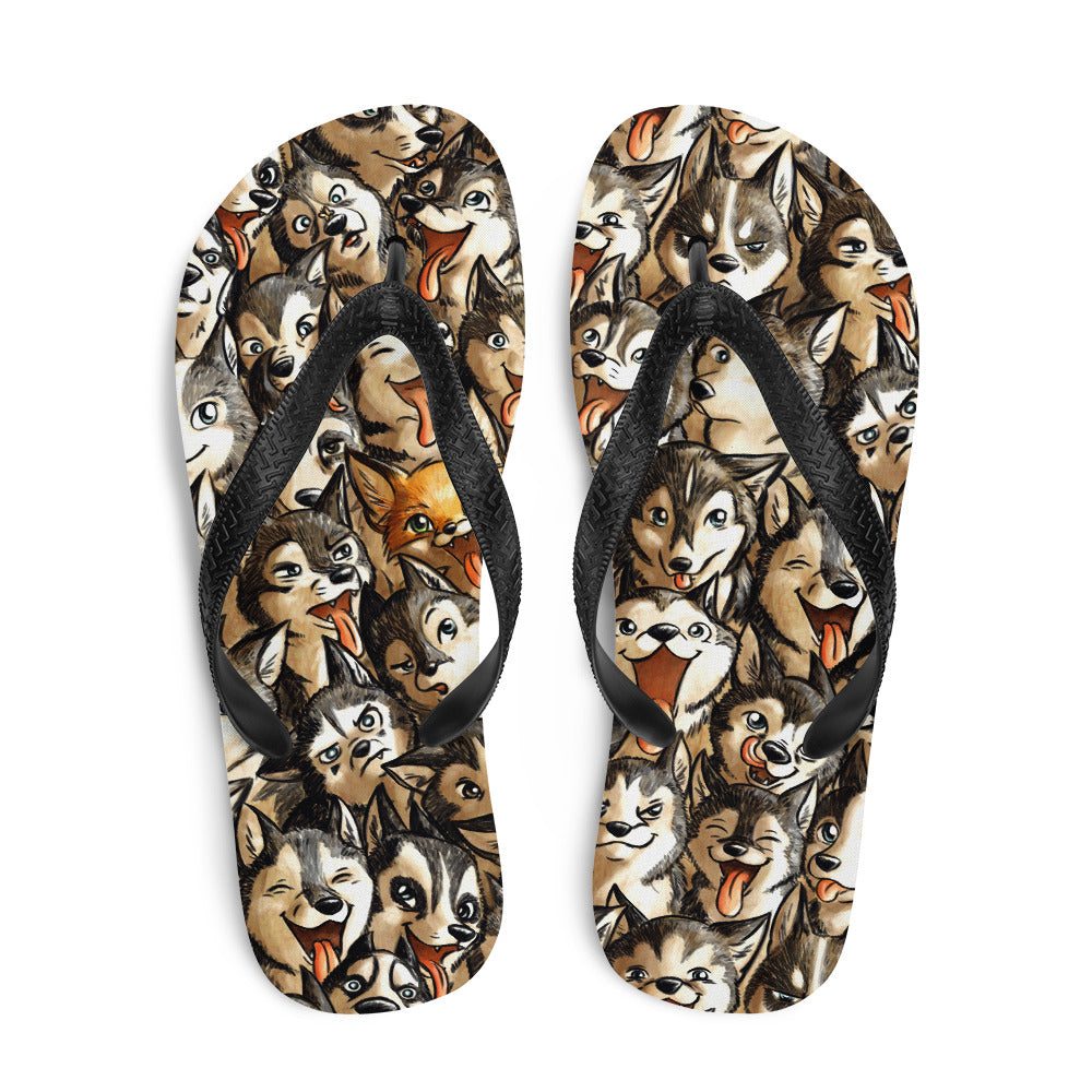 howling-riot-husky-fox-flip-flops-gr-e-m-husky-motiv image 3