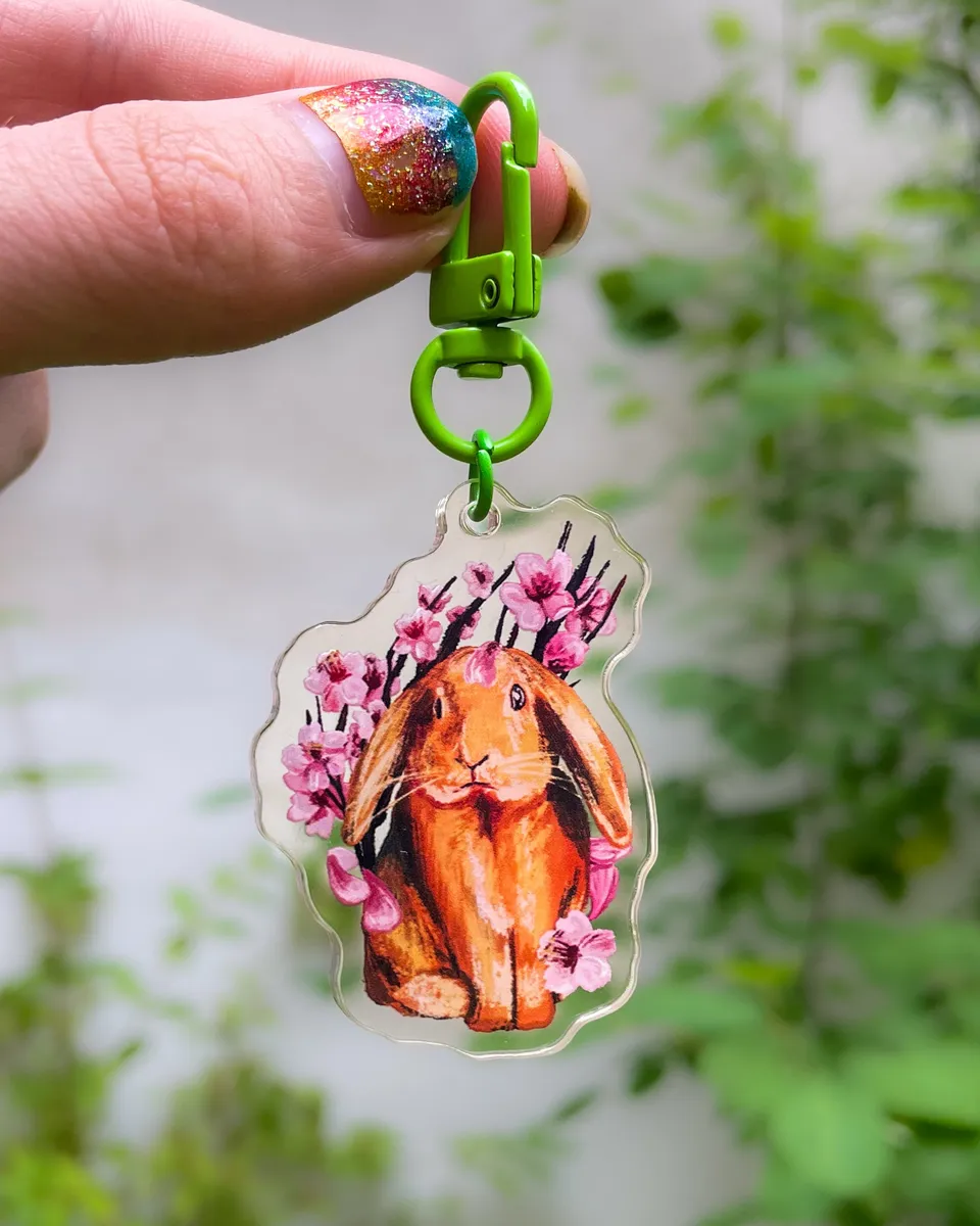kabujiro-charms-sakura-bunny-acryl-charm-gr-n-5-cm-hase image 1