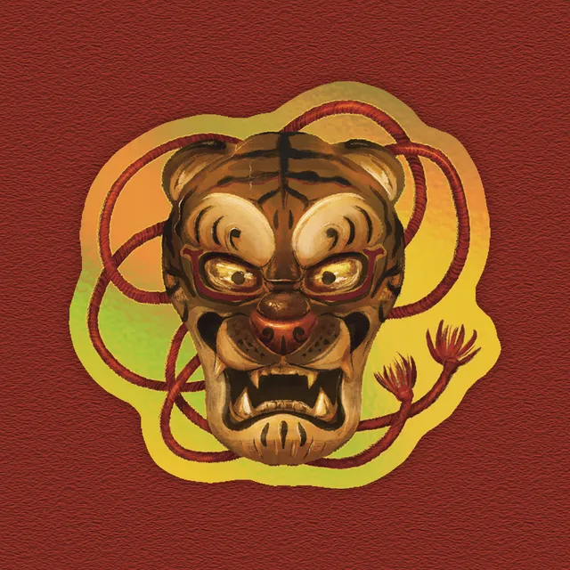 kabujiro-tiger-mask-holographic-sticker-wetterfest-50x48mm image 1