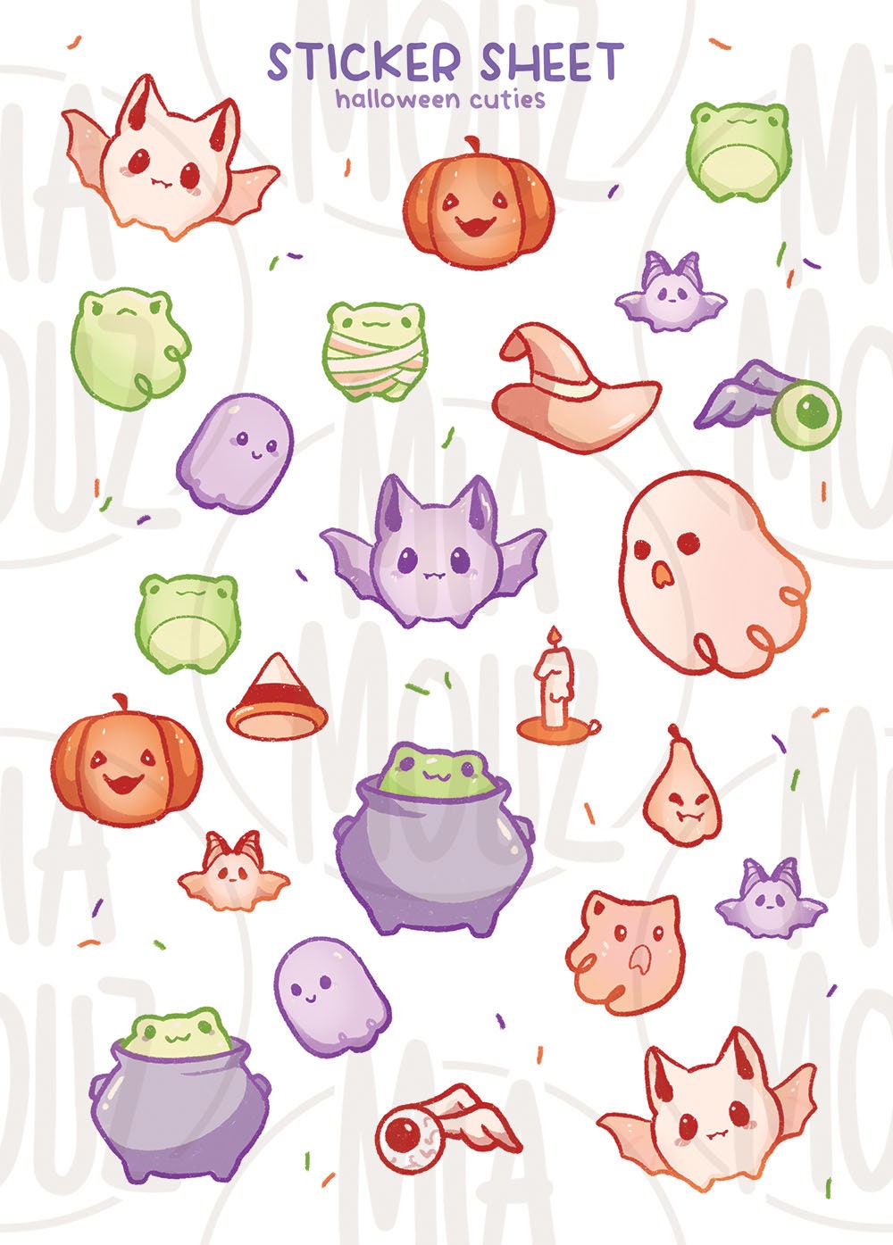 miamouz-halloween-cuties-stickerbogen-a6-matt-24-sticker image 3