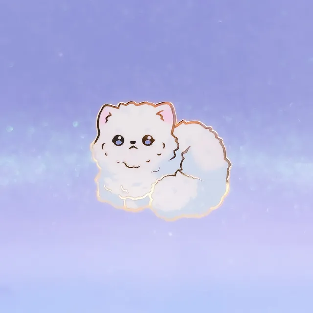 miamouz-persian-cat-emaille-pin-katze-wei-gold image 1