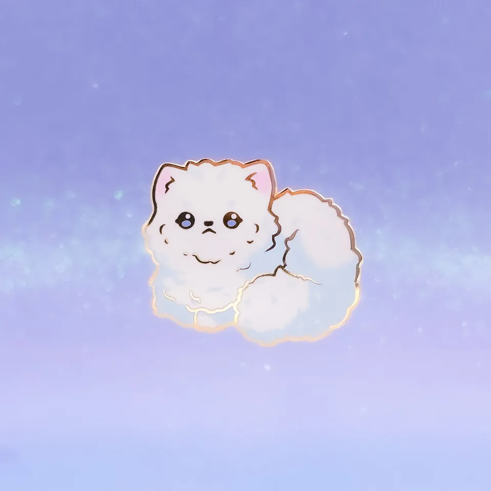 miamouz-persian-cat-emaille-pin-katze-wei-gold image 1