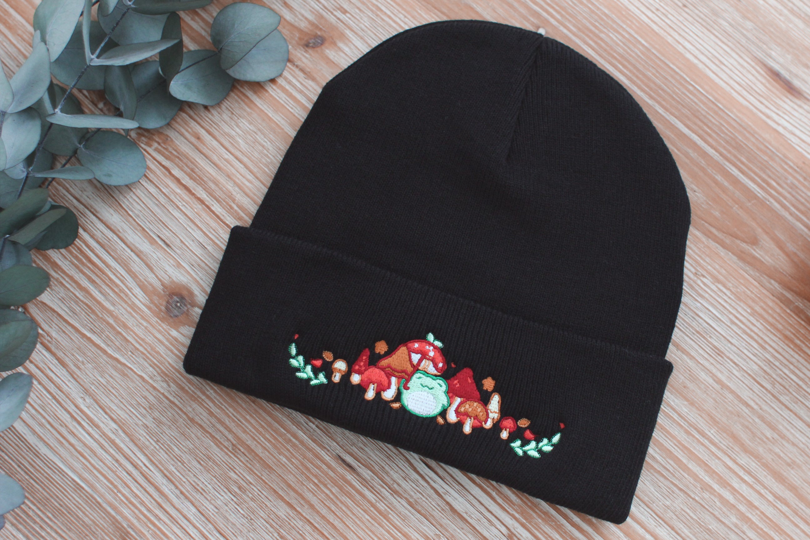 miamouz-beanie-frosch-stickerei-schwarz-einheitsgr-e image 2