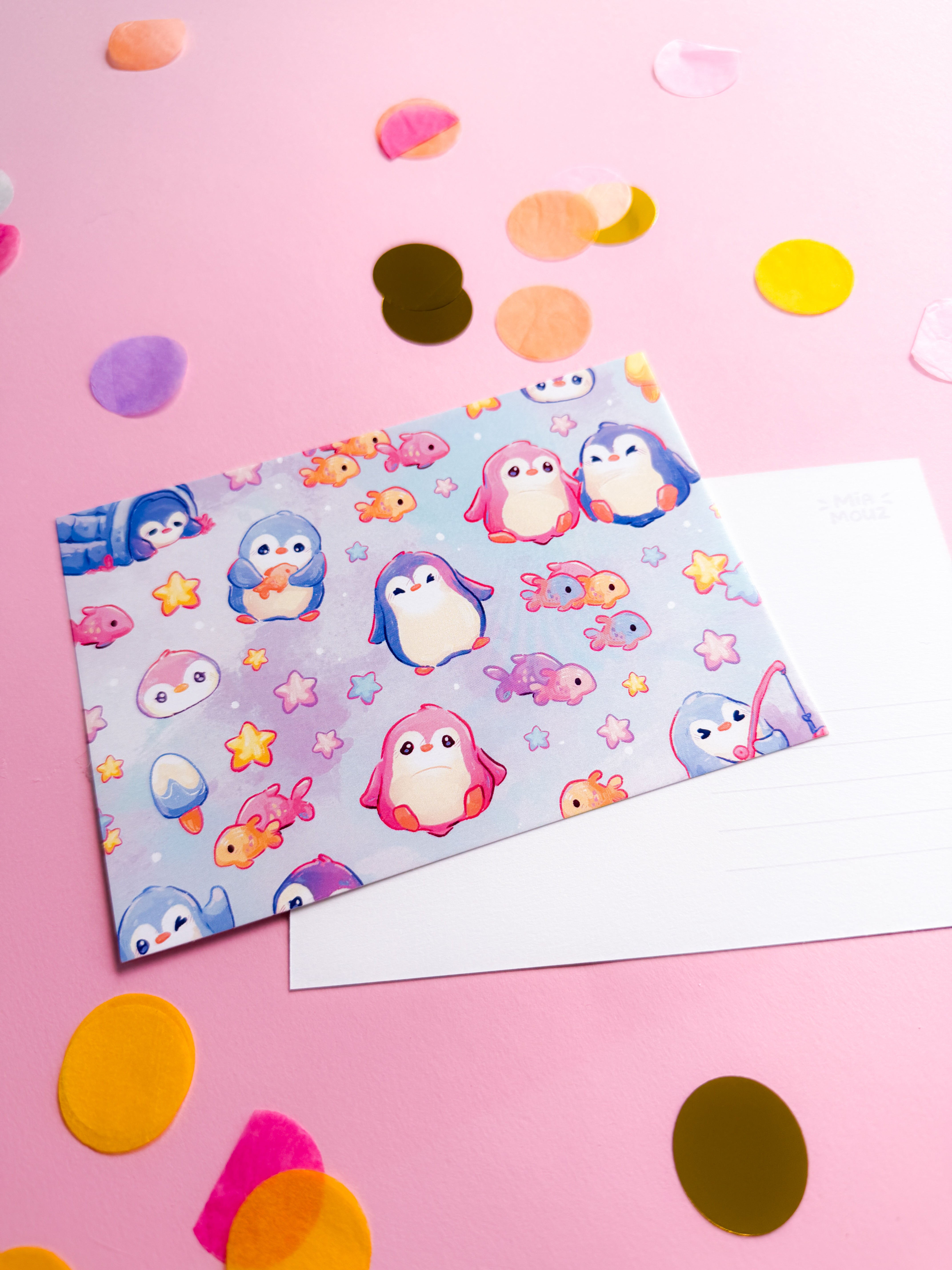 miamouz-pinguine-a6-postkarte-pinguin-print-gru-karte image 2
