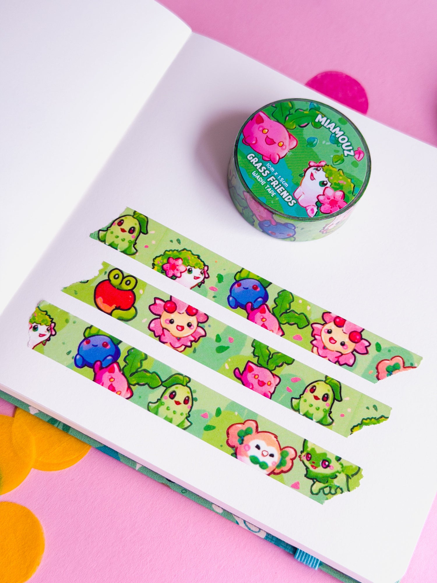 miamouz-grass-friends-washi-tape-10-m-x-15-mm-deko image 2