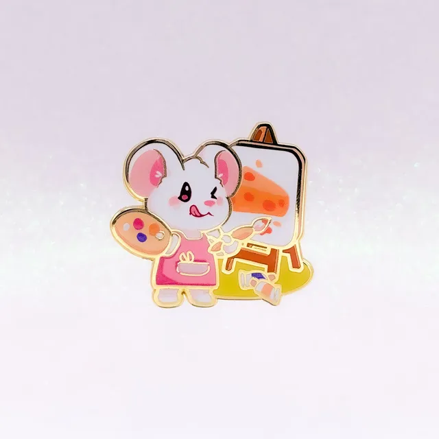 miamouz-artsy-mouse-emaille-pin-k-nstler-40mm image 1