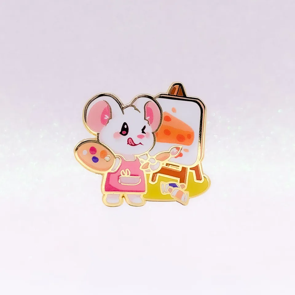 miamouz-artsy-mouse-emaille-pin-k-nstler-40mm image 1