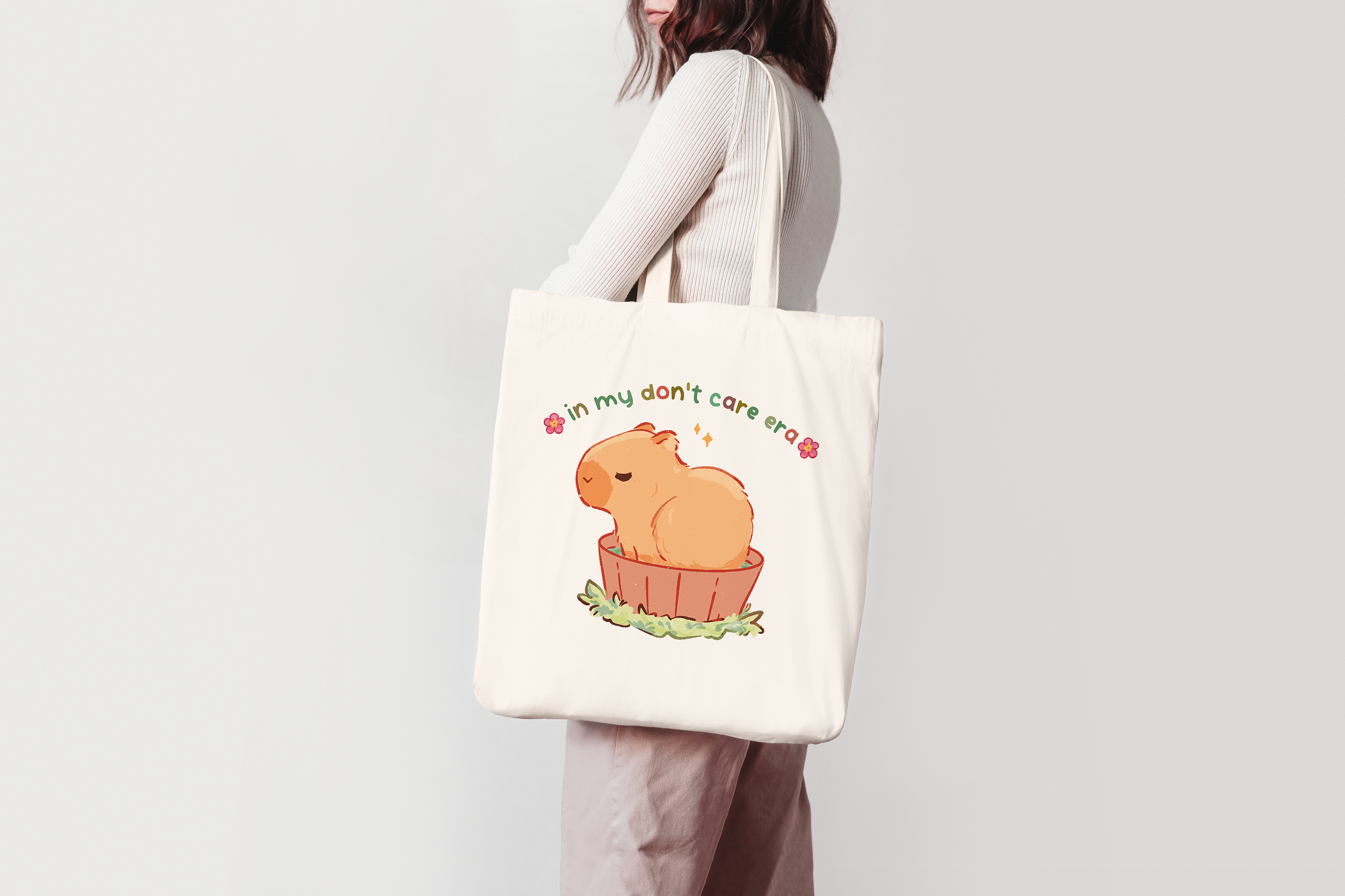 miamouz-tote-bags-don-t-care-era-capybara-shopper-baumwolle image 2