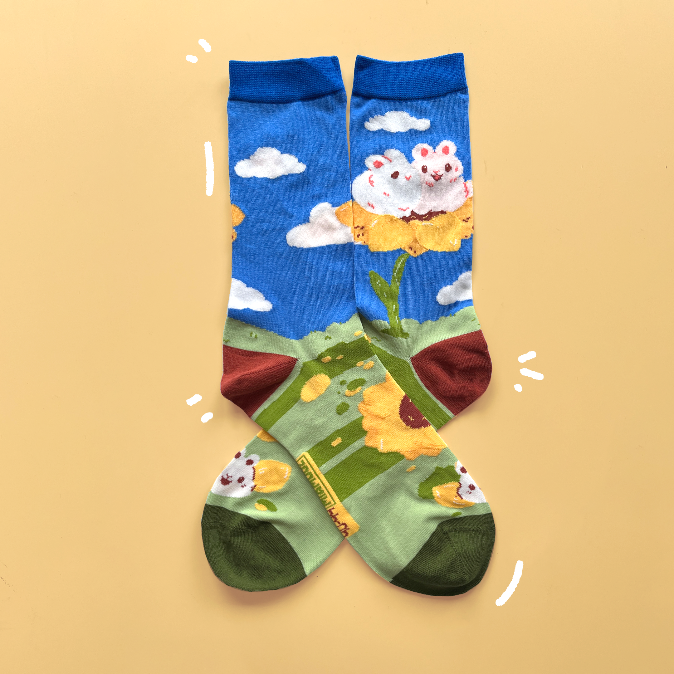 miamouz-bunnies-sunflower-socken-eu-35-39-hase image 1