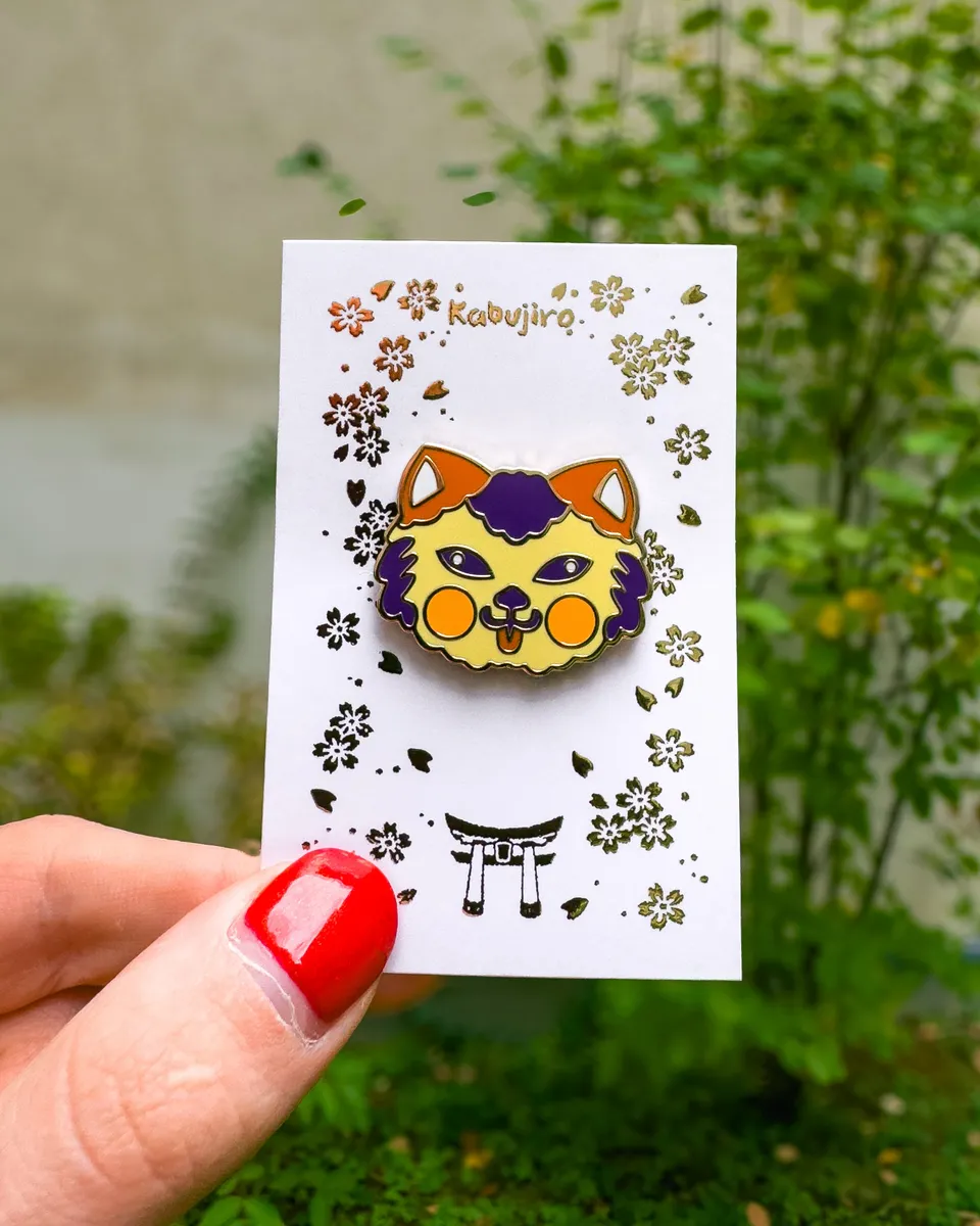 kabujiro-cat-emaille-pin-26-mm-gold-katzen-motiv image 1