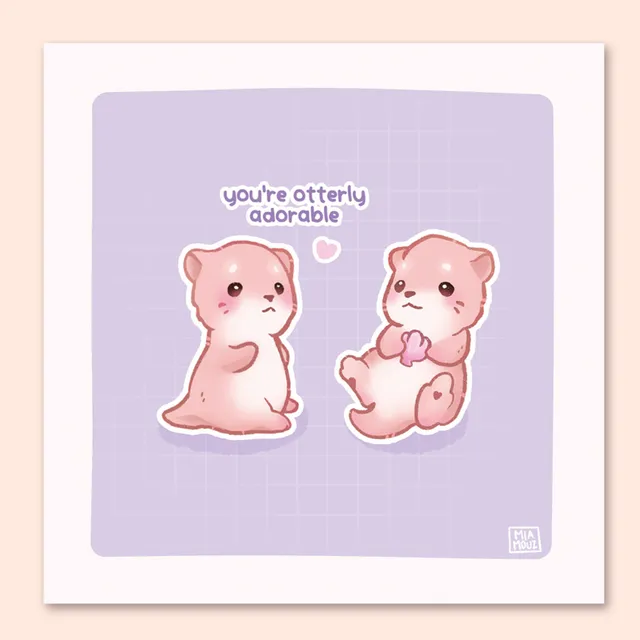 miamouz-prints-youre-otterly-adorable-art-print-15x15 image 1