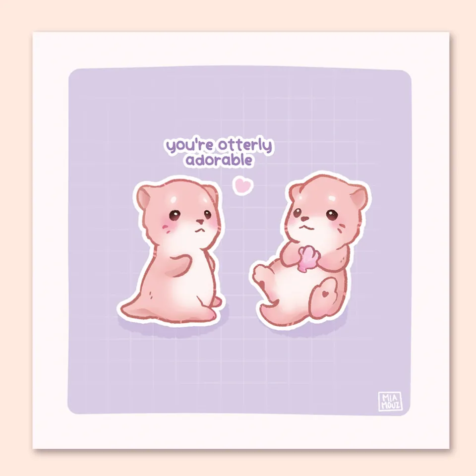 miamouz-prints-youre-otterly-adorable-art-print-15x15 image 1