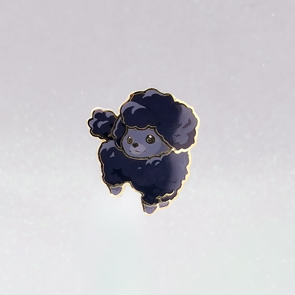 miamouz-pudel-emaille-pin-dunkelgrau-schwarz-40mm image 1