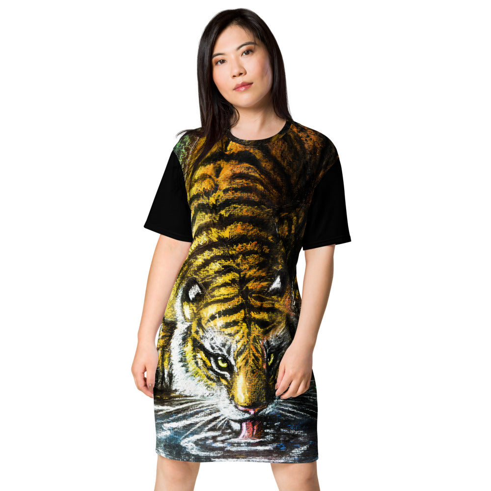howling-riot-drinking-tiger-black-t-shirt-extra-lang-schwarz image 4