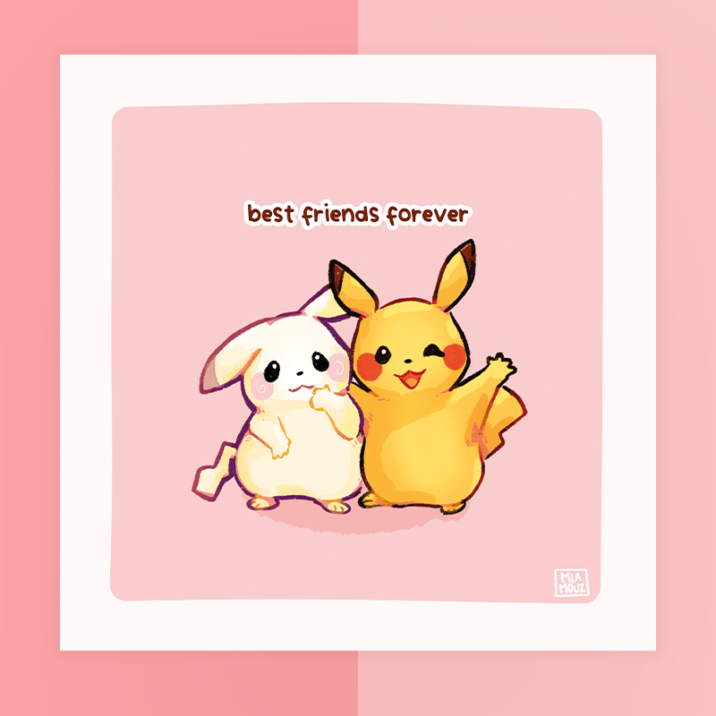 miamouz-best-friends-forever-art-print-15x15-leinen-gru-karte image 1