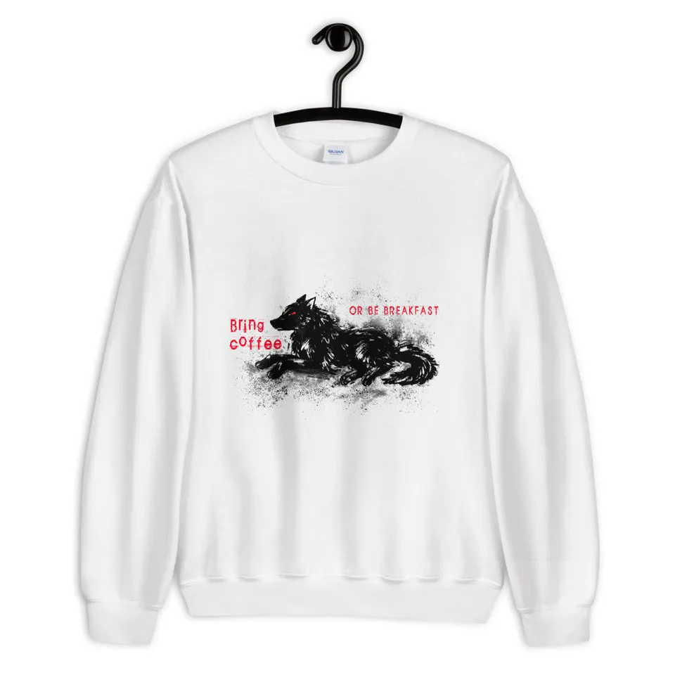 howling-riot-bring-coffee-or-be-breakfast-sweatshirt-schwarz-baumwolle image 1