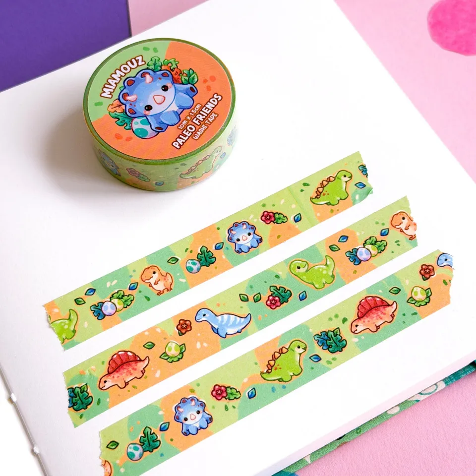 miamouz-paleo-pals-washi-tape-dino-10m-x-15mm-sample image 1