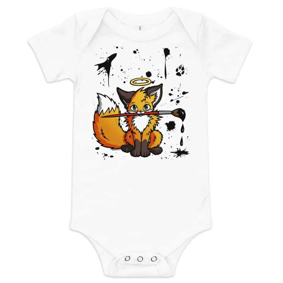 howling-riot-ink-fox-baby-body-kurzarm-baumwolle-gr-68 image 1