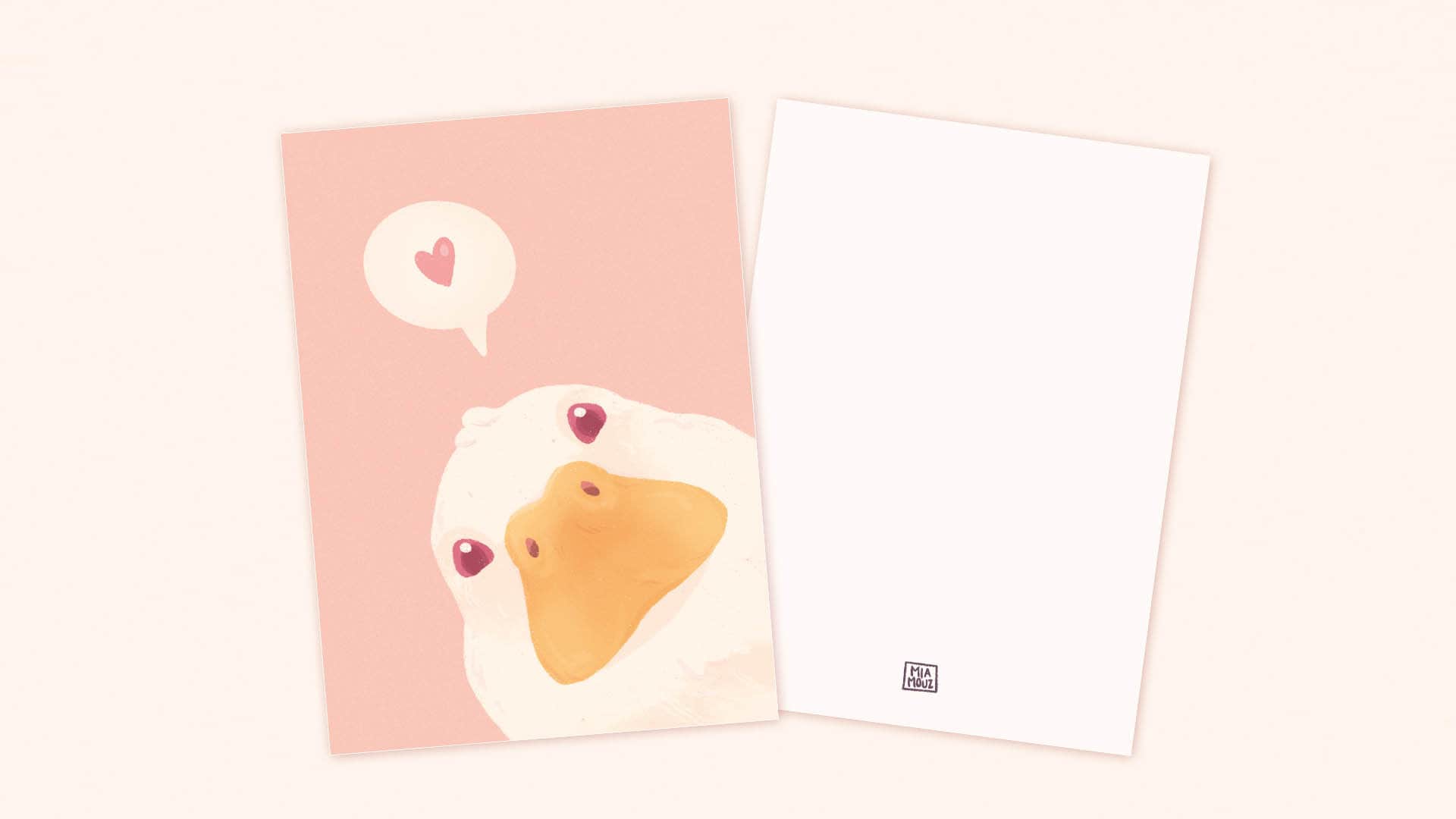 miamouz-peeking-duck-love-kunstdruck-a6-postkarte image 2