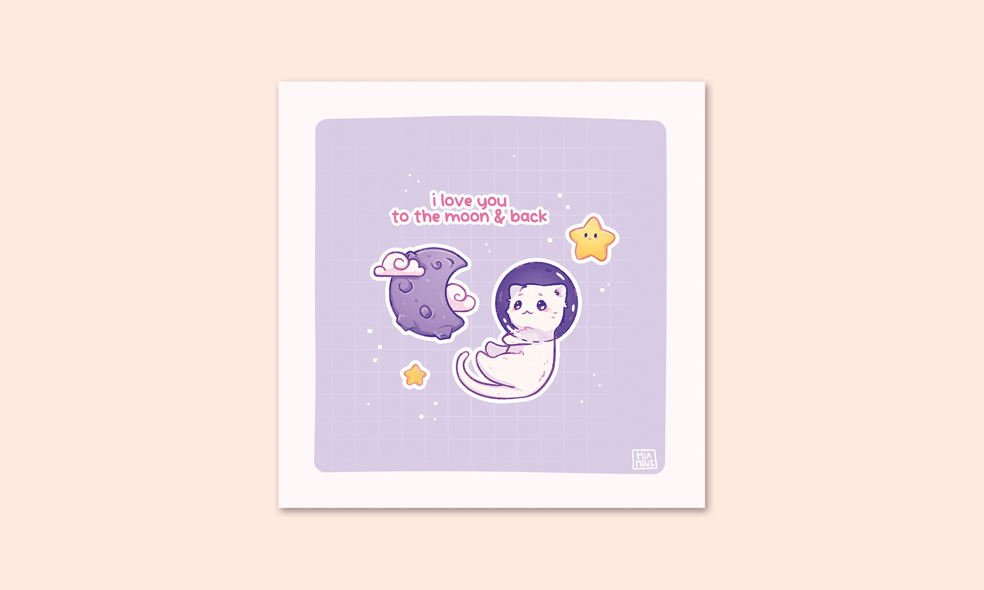 miamouz-prints-i-love-you-to-the-stars-art-print-15x15-pastell image 2