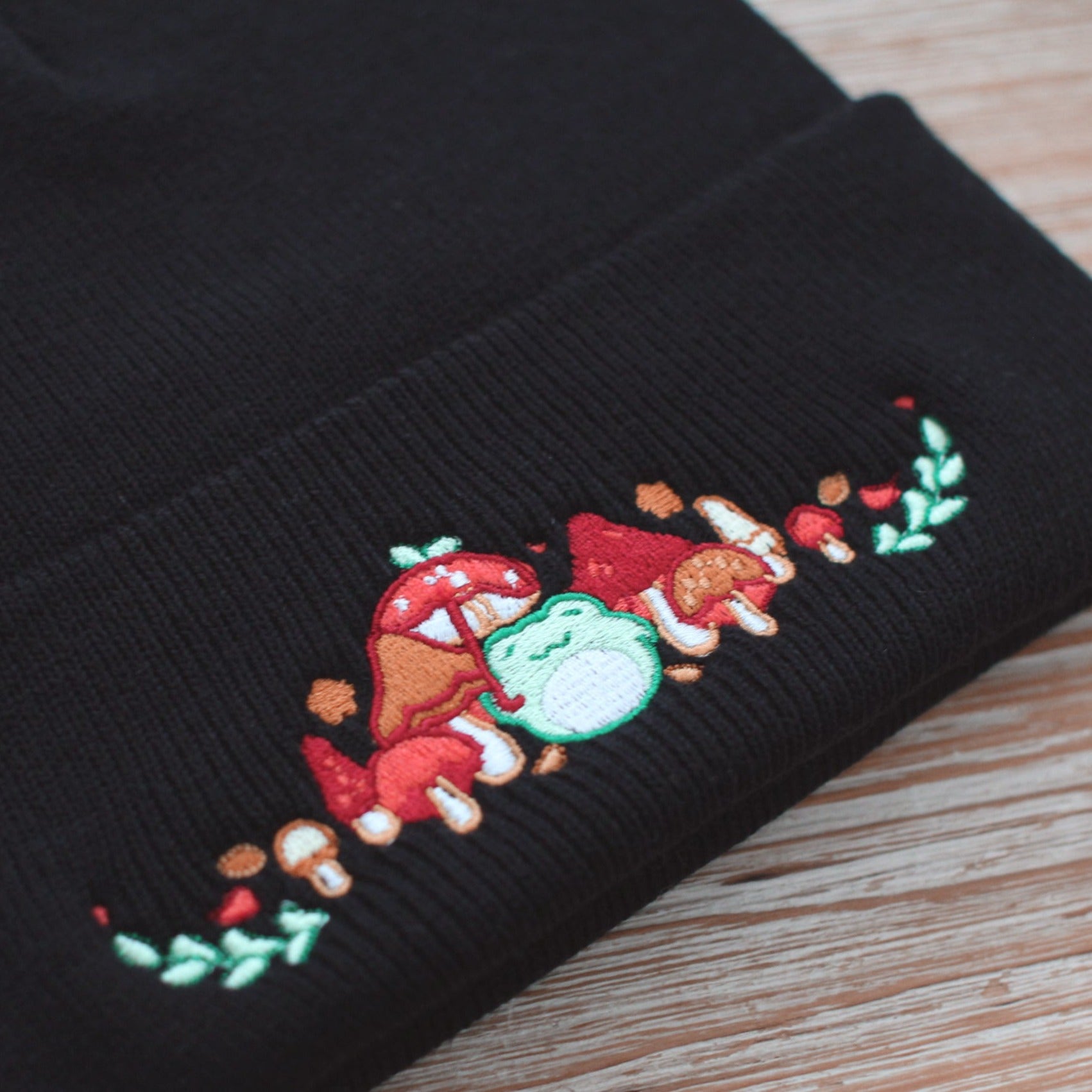 miamouz-beanie-frosch-stickerei-schwarz-einheitsgr-e image 1