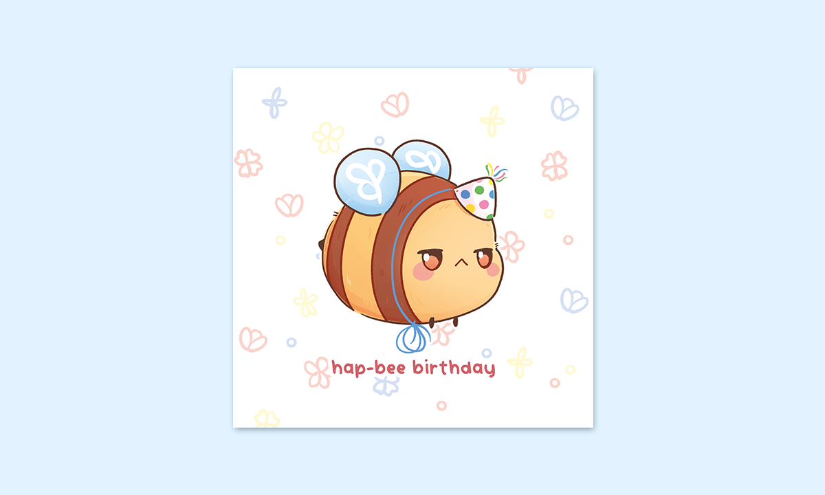 miamouz-happy-birthday-hapbee-art-print-15x15-biene image 1