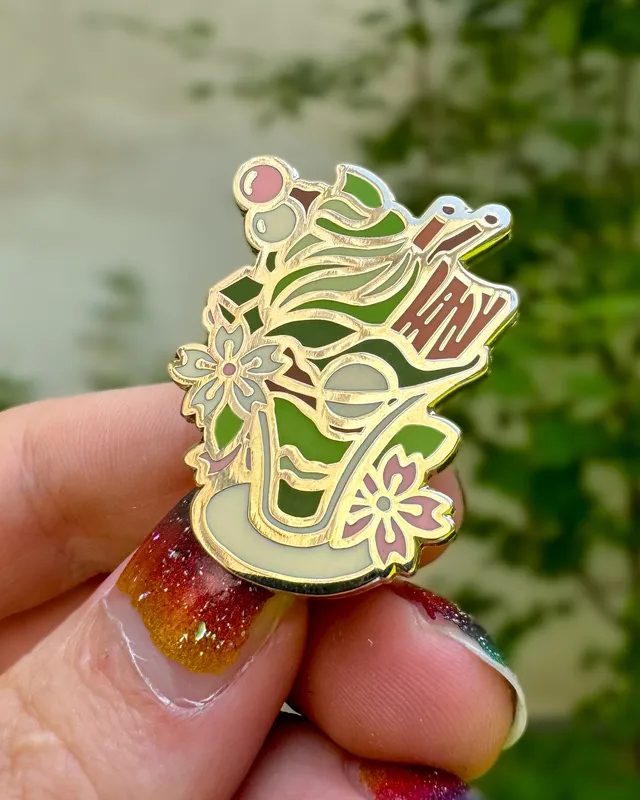 kabujiro-enamel-pins-ice-cream-sundae-emaille-pin-matcha-35mm image 1
